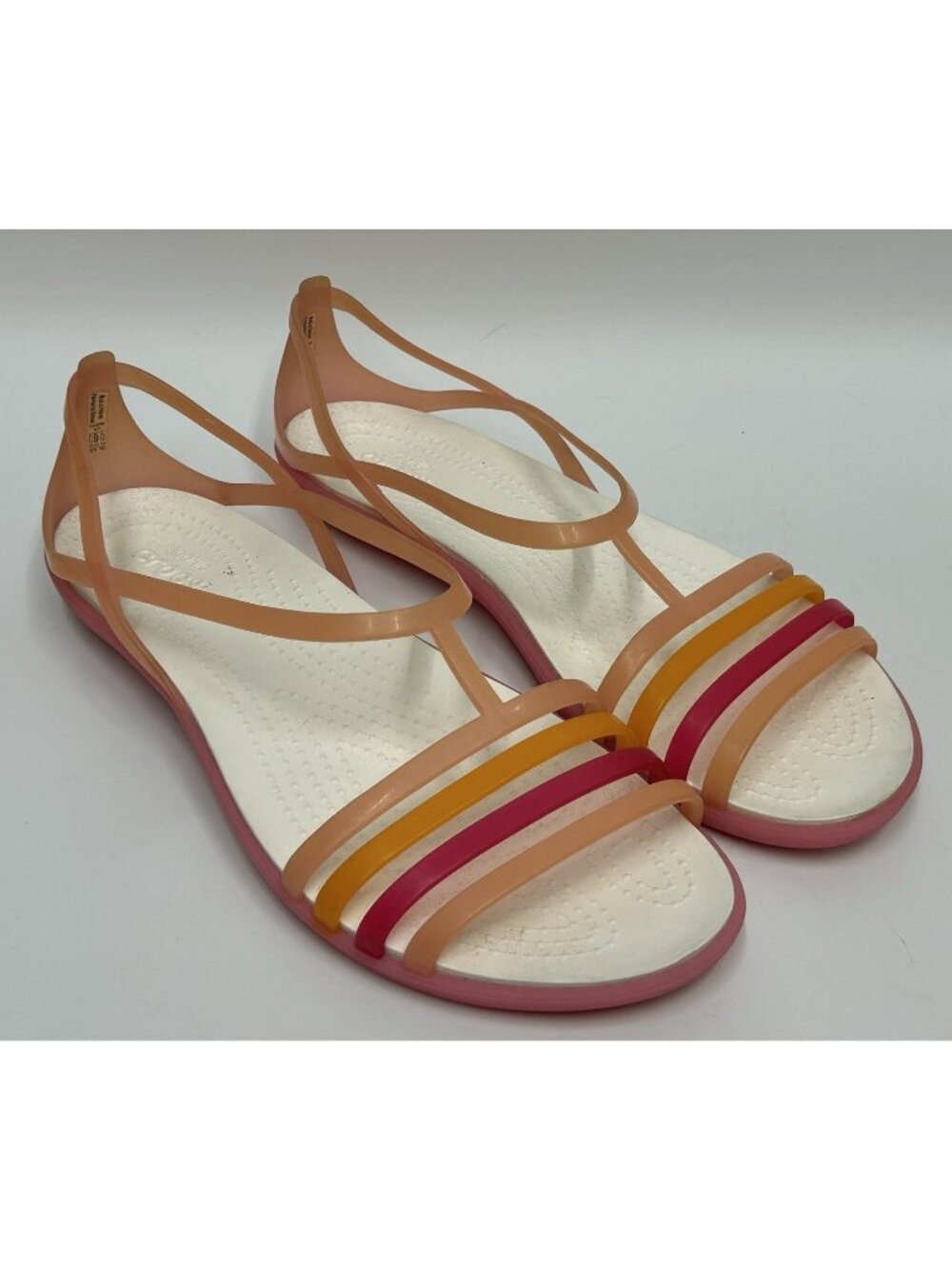 Crocs Isabella Strappy Jelly Sandals Womens Size 11 Multi Pink Iconic Comfort